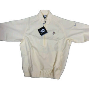 New FOOTJOY Men Jacket Windbreaker Pullover Yellow Med Philadelphia Cricket Club